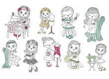 Stickserie - Sewing Girls